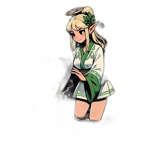 staff, dress, weapon, pixel art transparent PNG cut-out