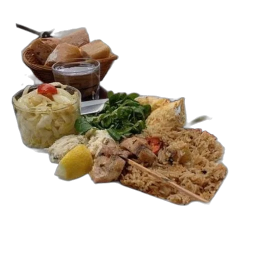 food, plate, rice, chicken transparent PNG cut-out