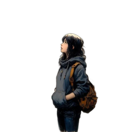 jacket, umbrella, face, robot transparent PNG cut-out