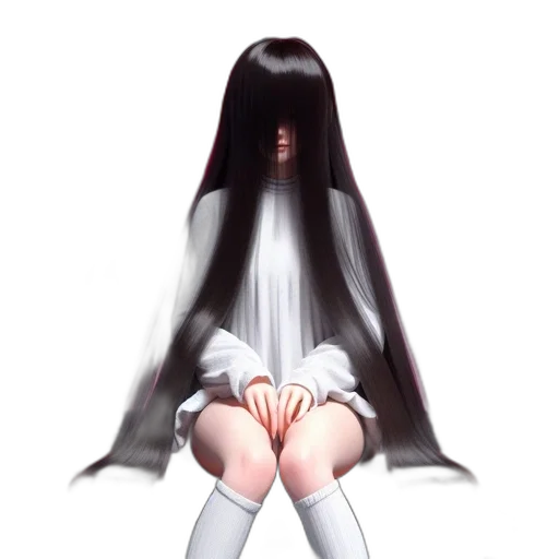 dress, hair, creature, robot transparent PNG cut-out