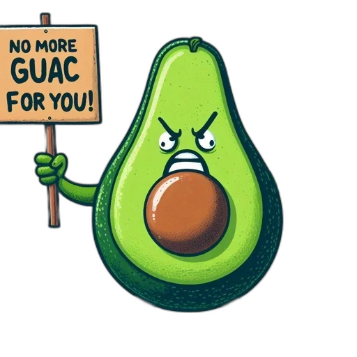 food, animated, avocado, leads transparent PNG cut-out