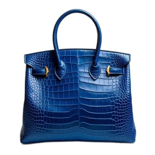blue, large, crocodile, tote transparent PNG cut-out