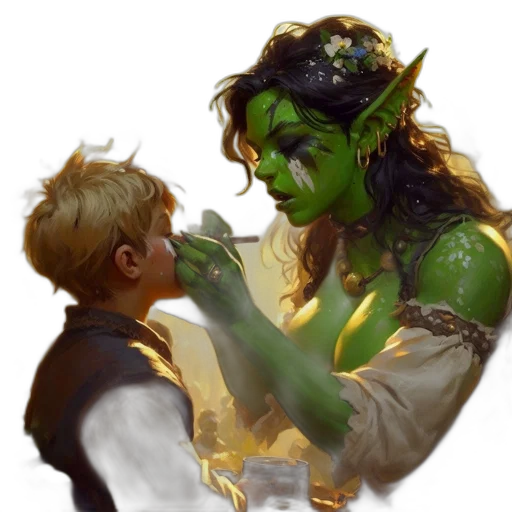 concept art, fantasy art, oil painting, photorealistic transparent PNG cut-out