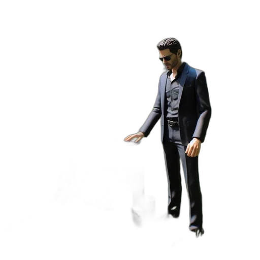 jacket, robot, staff, 3d render transparent PNG cut-out
