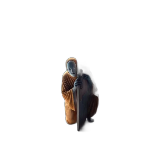 jacket, staff, robot, weapon transparent PNG cut-out