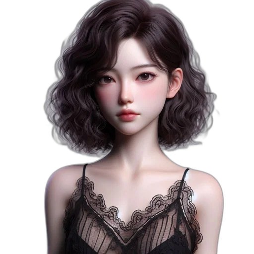 dress, hair, face, jewelry transparent PNG cut-out
