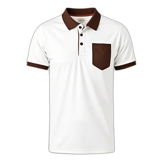 3d render, white, polo, shirt transparent PNG cut-out
