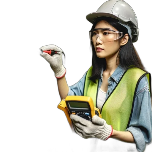 staff, robot, electrician, protective transparent PNG cut-out