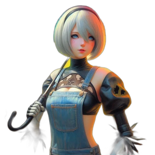 robot, staff, weapon, face transparent PNG cut-out