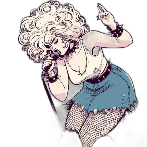 dress, hair, staff, cartoon transparent PNG cut-out