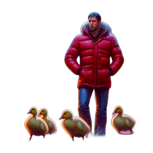 jacket, animal, concept art, pixel art transparent PNG cut-out