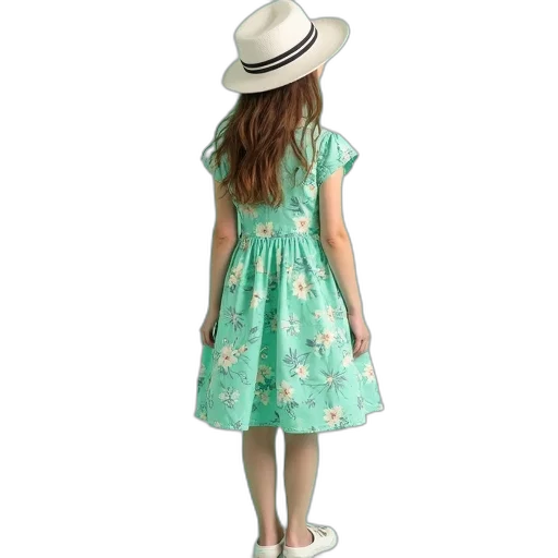 dress, hat, green, pastel transparent PNG cut-out