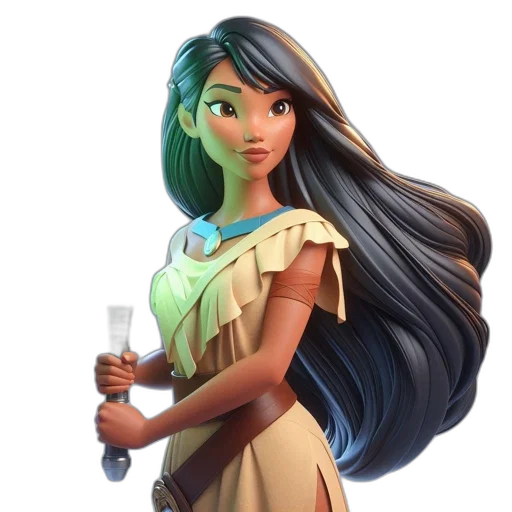 hair, dress, staff, concept art transparent PNG cut-out