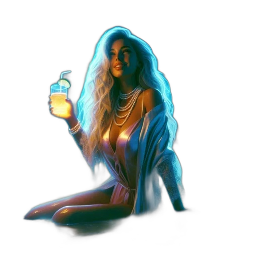 bottle, dress, hair, creature transparent PNG cut-out