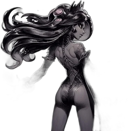dress, hair, mask, creature transparent PNG cut-out