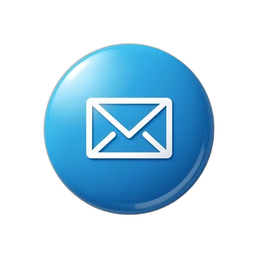 blue, circular, button, white transparent PNG cut-out