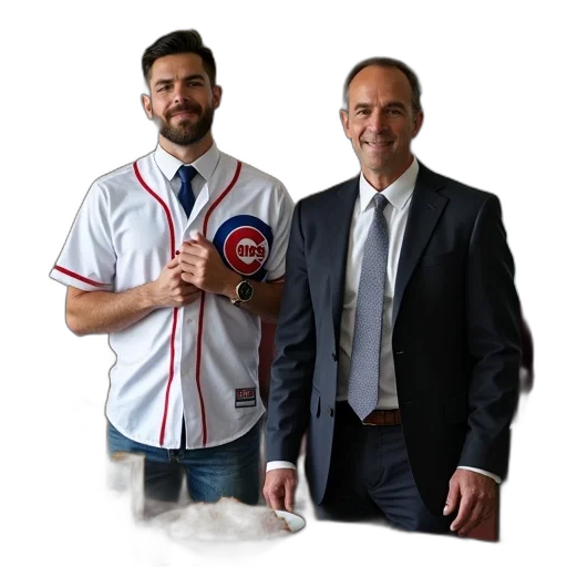 staff, jacket, two, men transparent PNG cut-out
