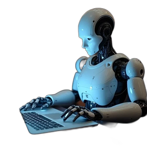 robot, cyberpunk, 3d render, image transparent PNG cut-out