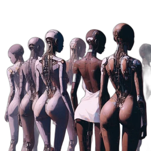dress, robot, hair, mask transparent PNG cut-out