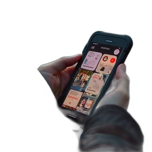 concept art, someone, using, phone transparent PNG cut-out