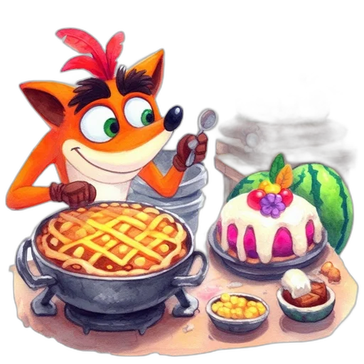 food, concept art, pixel art, 3d render transparent PNG cut-out