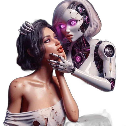 robot, cyberpunk, concept art, comic book art transparent PNG cut-out