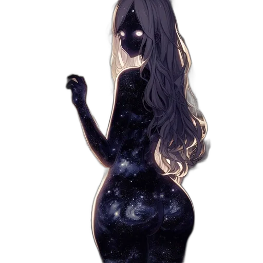 dress, mask, hair, creature transparent PNG cut-out