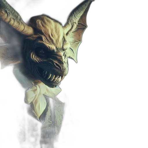 dragon, mask, creature, staff transparent PNG cut-out