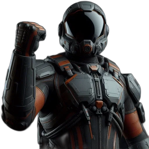 robot, 3d render, concept art, armored transparent PNG cut-out