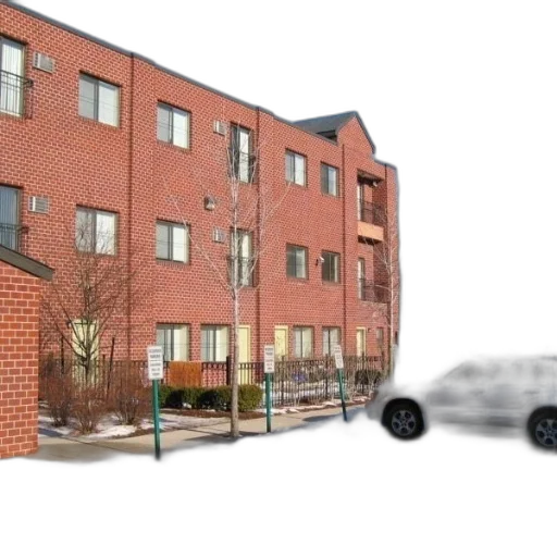 building, car, 3d render, photorealistic transparent PNG cut-out