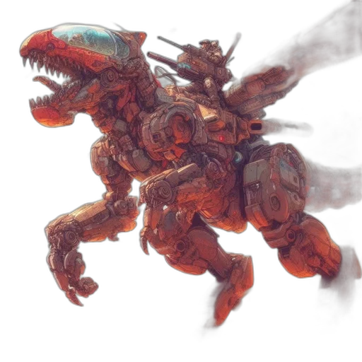 dragon, creature, robot, weapon transparent PNG cut-out