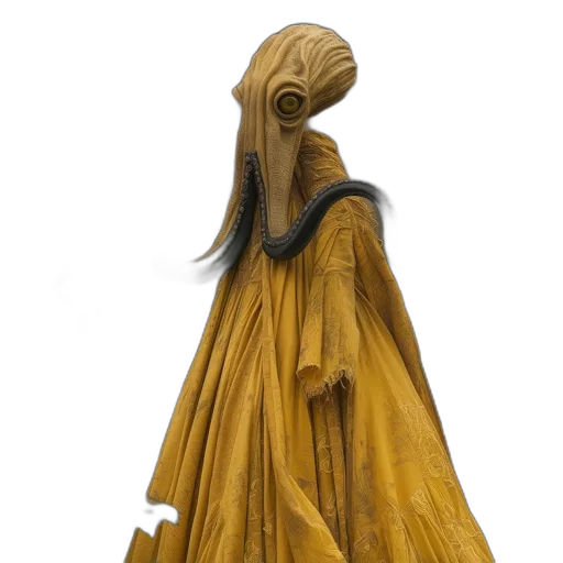 dress, mask, staff, hair transparent PNG cut-out