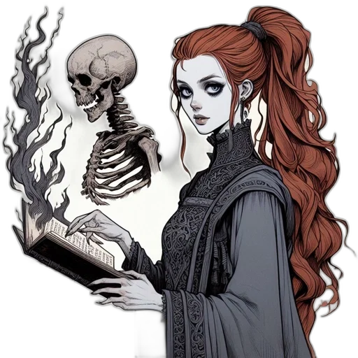 dress, jewelry, staff, mask transparent PNG cut-out