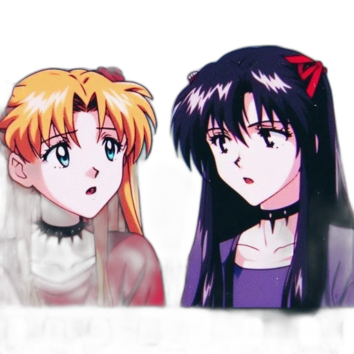 anime, vaporwave, pixel art, concept art transparent PNG cut-out