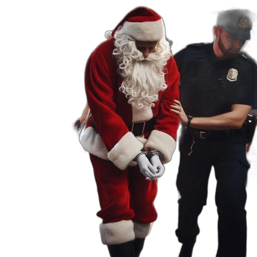 staff, santa, claus, apprehended transparent PNG cut-out