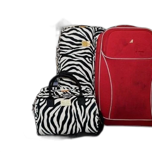red, zebra, print, suitcase transparent PNG cut-out