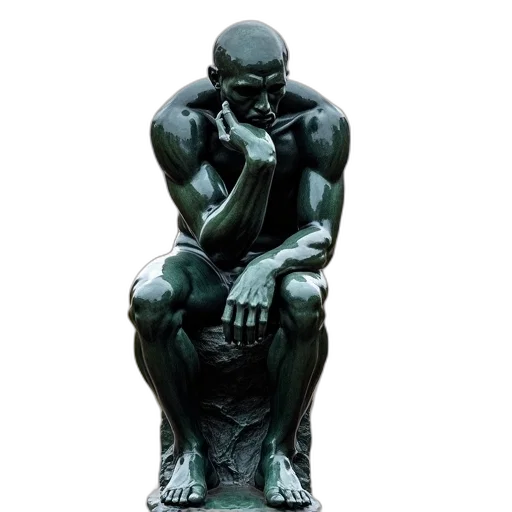 statue, thinker, front, sorbonne transparent PNG cut-out