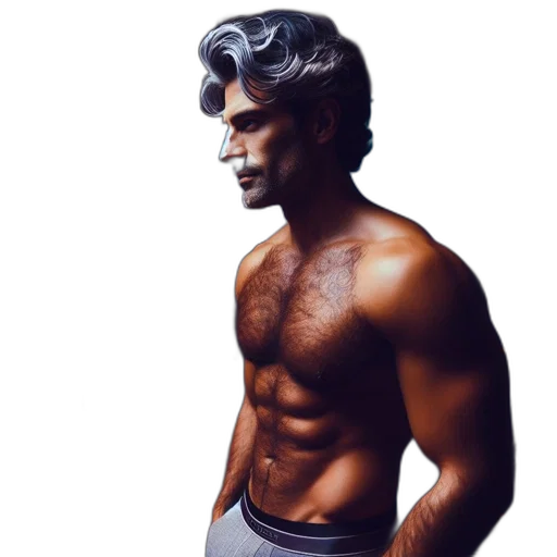 photorealistic, 3d render, concept art, shirtless transparent PNG cut-out