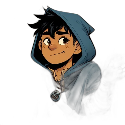face, staff, jacket, dragon transparent PNG cut-out