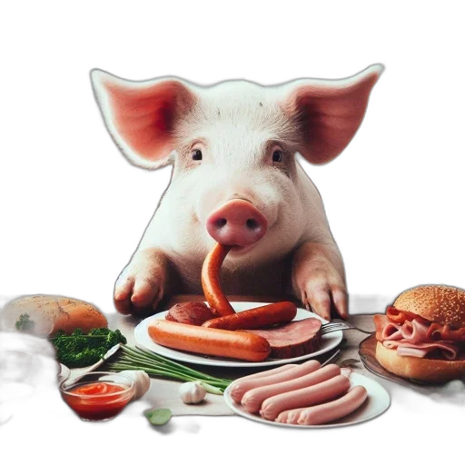 food, animal, photorealistic, 3d render transparent PNG cut-out