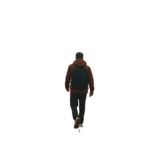 jacket, staff, robot, creature transparent PNG cut-out