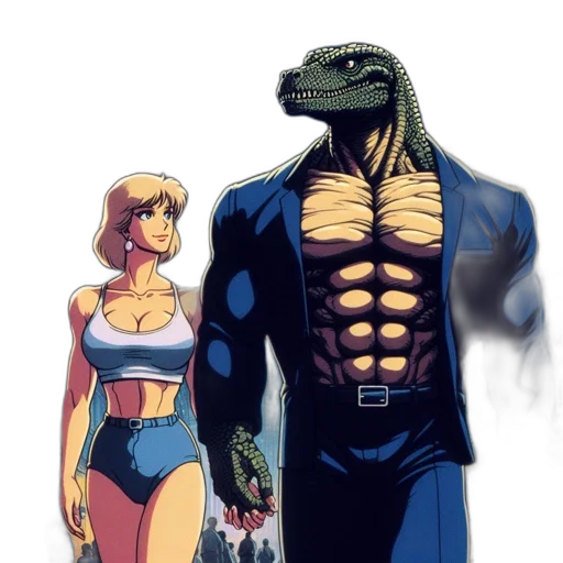 comic book art, concept art, vaporwave, pixel art transparent PNG cut-out