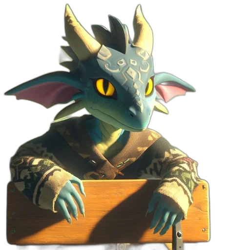 dragon, mask, staff, creature transparent PNG cut-out