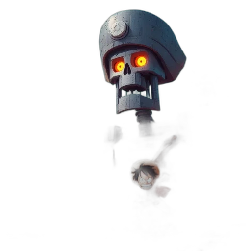 robot, mask, staff, weapon transparent PNG cut-out