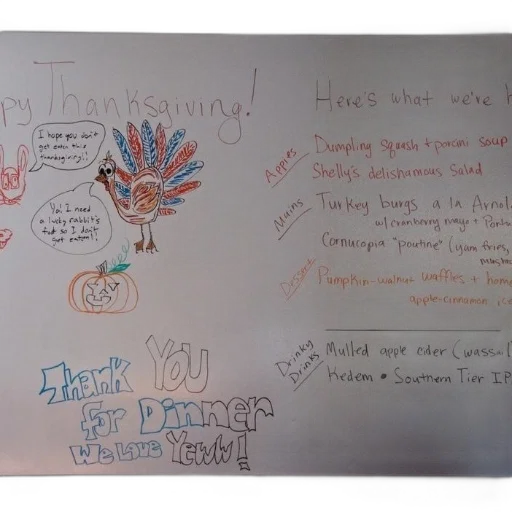 whiteboard, thanksgiving-themed, drawing, turkey transparent PNG cut-out