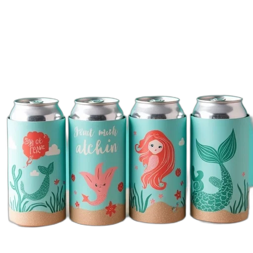 bottle, four, mermaid, party transparent PNG cut-out