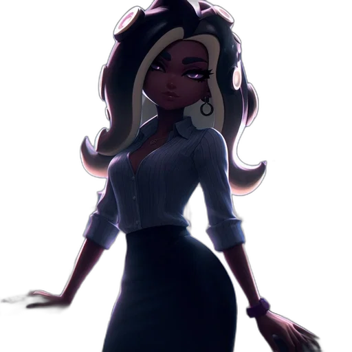 staff, dress, creature, hair transparent PNG cut-out