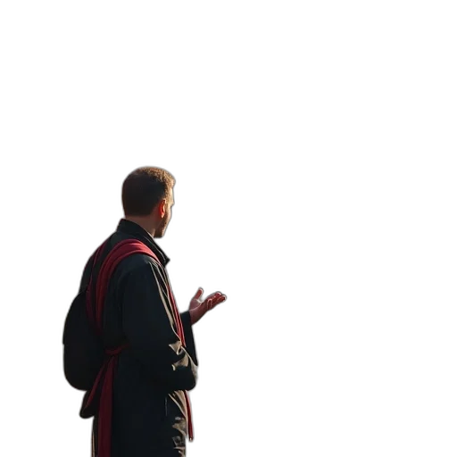 jacket, staff, sword, umbrella transparent PNG cut-out