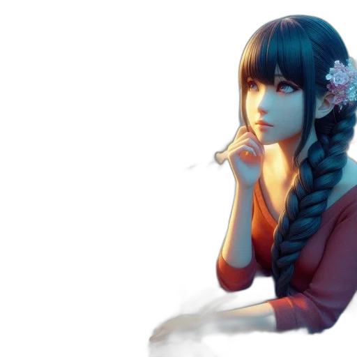 flower, face, dress, staff transparent PNG cut-out