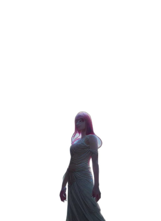 dress, staff, robot, creature transparent PNG cut-out